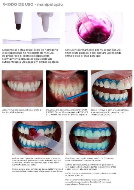 modo de manipulacao e uso do clareador dental de consultorio potenza bianco pro 35